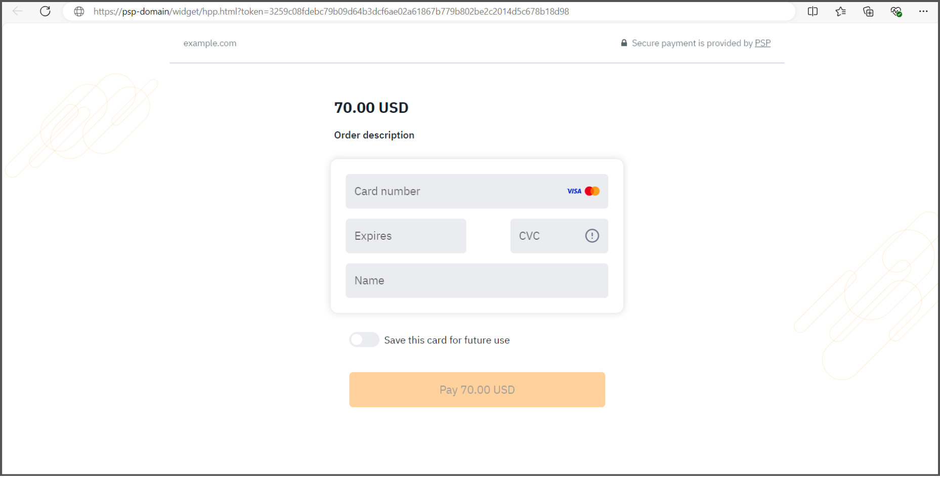 Payment page on Networx Payment Gateway domain